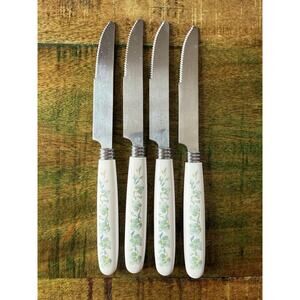 Corelle Corning Callaway Green Ivy Set Of Four Butter Knives Vintage